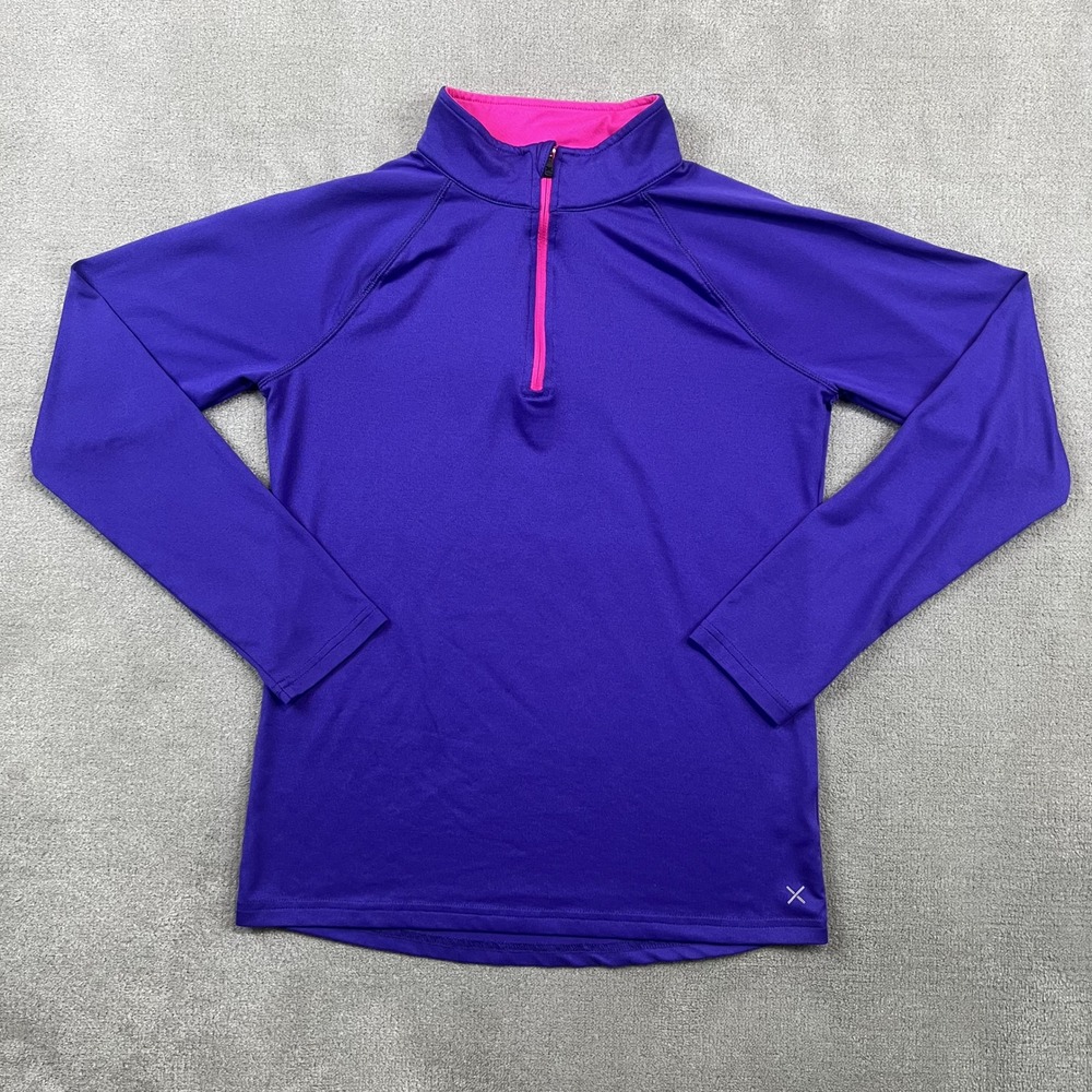 Xersion XL 14/16 Purple Pink Quarter Zip Pullover Long Sleeve Active Top